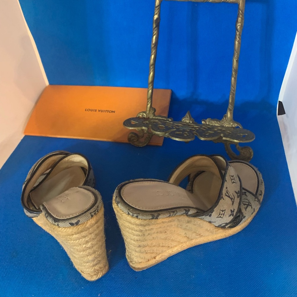 Louis Vuitton mini monogram espadrille wedges LV Toe Mule Ibiza  Date codeCA0123 - Picture 7 of 10